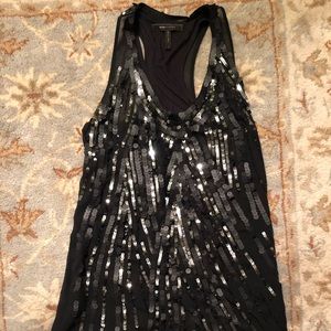BCBG Max Azria silk black dress with sequins XS